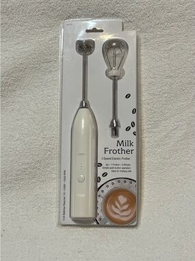 Milk Frother Electric Handheld - White